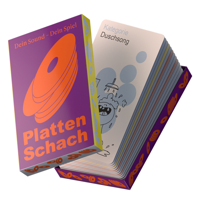 Eine visuelle Darstellung der Spielverpackung. Geöffnet mit Karteninhalt zu sehen