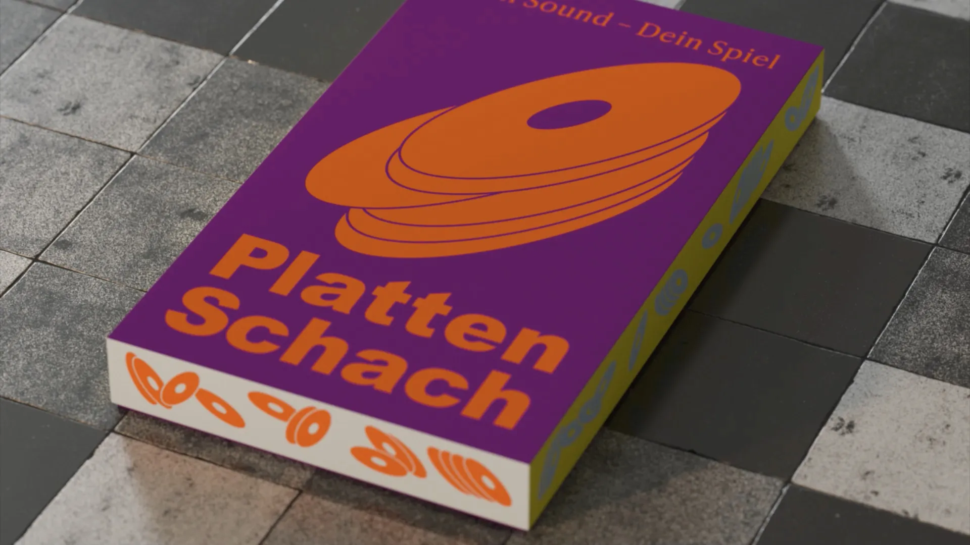 Kartenspiel Plattenschach auf Marmor-Boden
